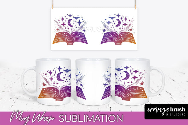 Celestial Mug Wrap PNG, Boho Mystical Coffee Mug Sublimation Sublimation OrangeBrushStudio 