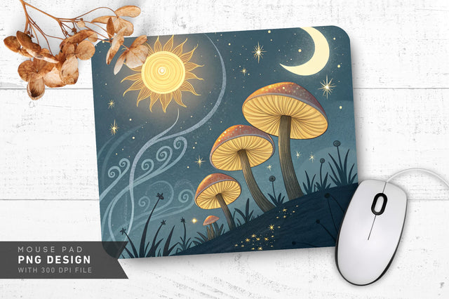 Celestial Mushroom Fantasy Mousepad Sublimation Regulrcrative 