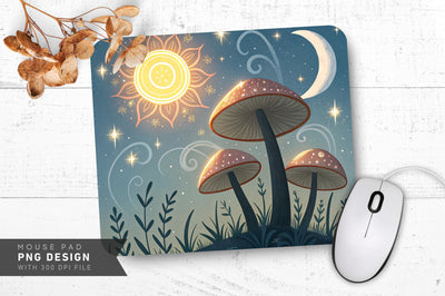 Celestial Mushroom Fantasy Mousepad Sublimation Regulrcrative 