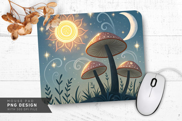 Celestial Mushroom Fantasy Mousepad Sublimation Regulrcrative 