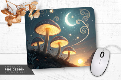 Celestial Mushroom Fantasy Mousepad Sublimation Regulrcrative 