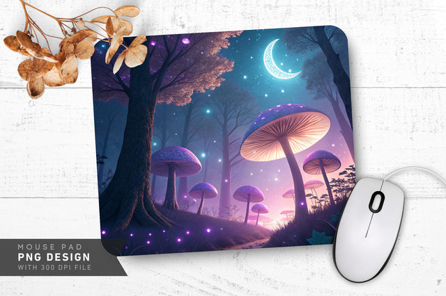 Celestial Mushroom Glow Mousepad Sublimation Regulrcrative 