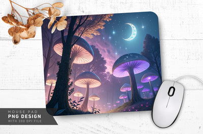 Celestial Mushroom Glow Mousepad Sublimation Regulrcrative 