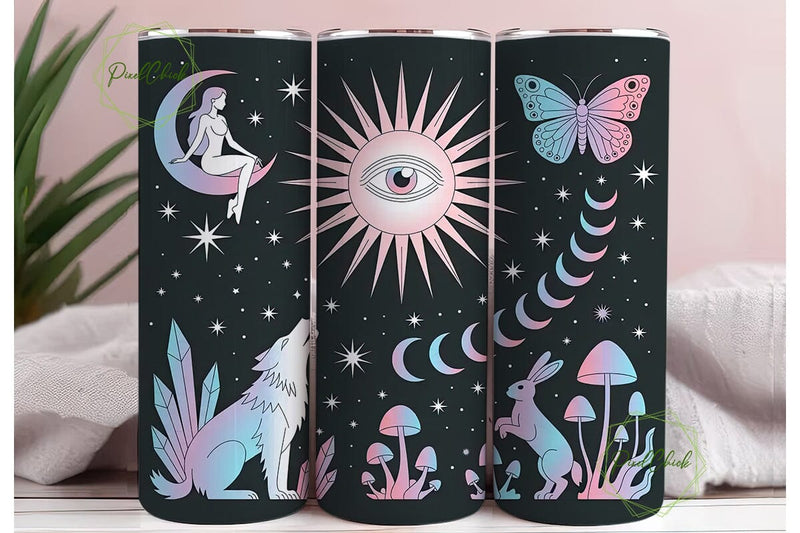 Celestial Mystical Animals 20oz Tumbler Sublimation PixelChick 