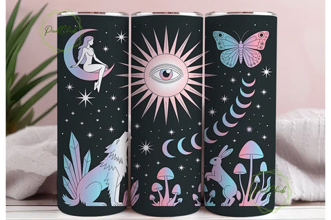 Celestial Mystical Animals 20oz Tumbler Sublimation PixelChick 
