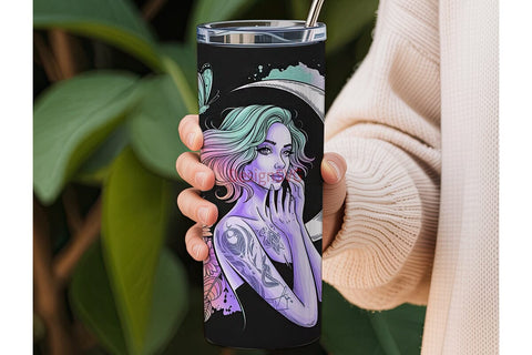 Celestial Mystical Woman 20oz Tumbler Sublimation DesignSVG 
