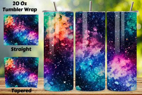 Celestial Nebula Glitz Ombre Tumbler Wrap, seamless wrap png Sublimation FloridPrintables 