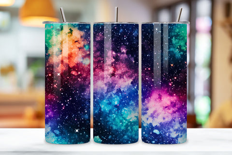 Celestial Nebula Glitz Ombre Tumbler Wrap, seamless wrap png Sublimation FloridPrintables 
