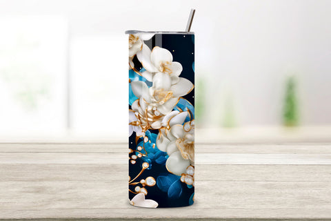 Celestial Orchid Elegance Tumbler Wrap, Seamless Design PNG Sublimation FloridPrintables 