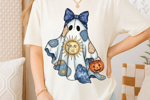 Celestial Patchwork Ghost PNG| Halloween Ghost Sublimation Png. Sublimation CosmosFineArt 