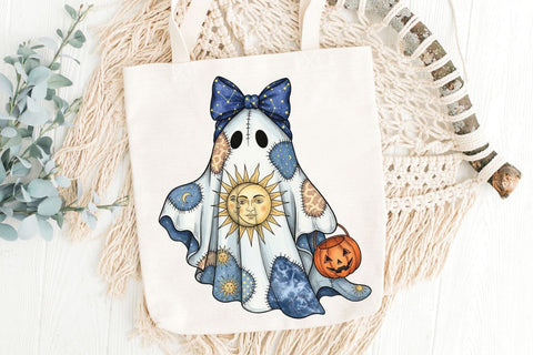 Celestial Patchwork Ghost PNG| Halloween Ghost Sublimation Png. Sublimation CosmosFineArt 