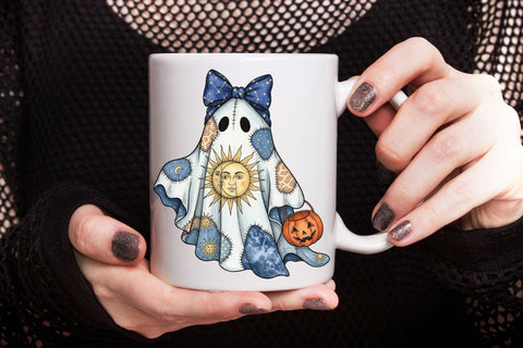 Celestial Patchwork Ghost PNG| Halloween Ghost Sublimation Png. Sublimation CosmosFineArt 