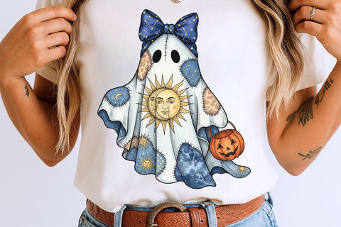 Celestial Patchwork Ghost PNG| Halloween Ghost Sublimation Png. Sublimation CosmosFineArt 