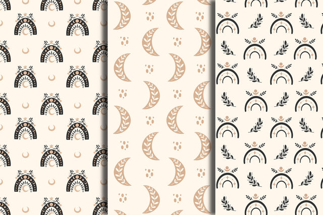 Celestial Seamless Patterns Digital Pattern Rin Green 