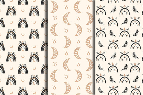 Celestial Seamless Patterns Digital Pattern Rin Green 