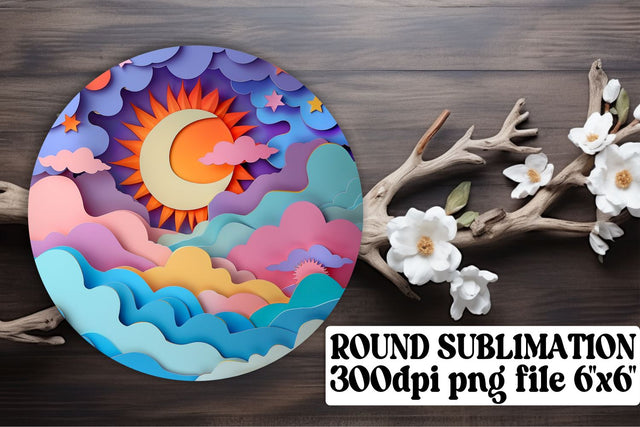 Celestial Splendor: Circle Sublimation Ornament Compilation Sublimation afrosvg 