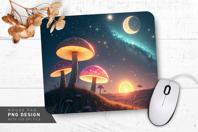 Celestial Starry Mushrooms Mousepad Sublimation Regulrcrative 