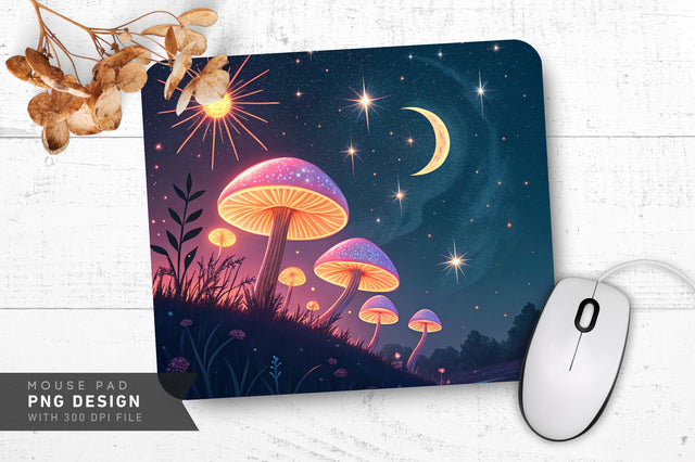 Celestial Starry Mushrooms Mousepad Sublimation Regulrcrative 