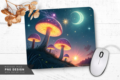 Celestial Starry Mushrooms Mousepad Sublimation Regulrcrative 