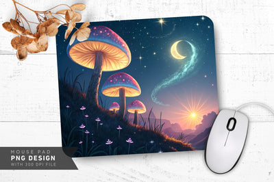 Celestial Starry Mushrooms Mousepad Sublimation Regulrcrative 
