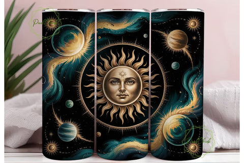 Celestial Sun 20oz Tumbler Wrap Sublimation PixelChick 
