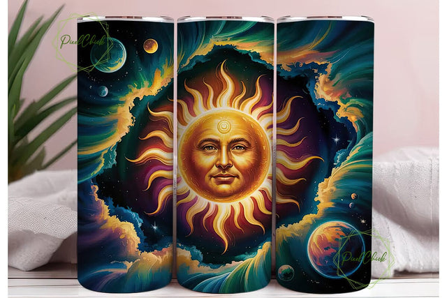 Celestial Sun 20oz Tumbler Wrap Sublimation PixelChick 