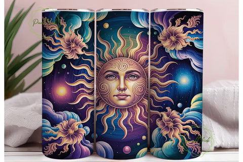 Celestial Sun 20oz Tumbler Wrap Sublimation PixelChick 