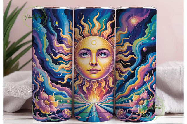 Celestial Sun 20oz Tumbler Wrap Sublimation PixelChick 