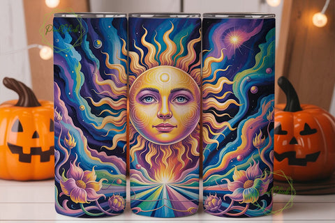 Celestial Sun 20oz Tumbler Wrap Sublimation PixelChick 