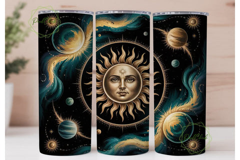 Celestial Sun 20oz Tumbler Wrap Sublimation PixelChick 