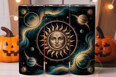 Celestial Sun 20oz Tumbler Wrap Sublimation PixelChick 