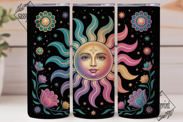 Celestial Sun 20oz Tumbler Wrap Sublimation sassyprint 