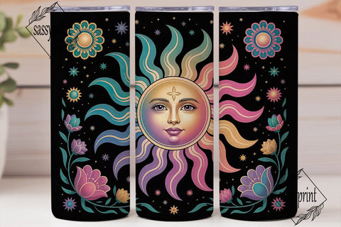 Celestial Sun 20oz Tumbler Wrap Sublimation sassyprint 
