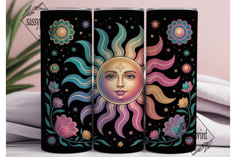Celestial Sun 20oz Tumbler Wrap Sublimation sassyprint 