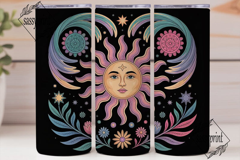 Celestial Sun 20oz Tumbler Wrap Sublimation sassyprint 