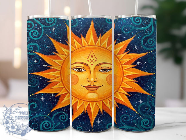 Celestial Sun Astrology 20oz Cosmic Tumbler, Celestial Tumbler, Sun Design, Astrology Art, 20oz Wrap, Cosmic Gift, Boho Decor, Sun Lover Gift Sublimation ToriDesigns 