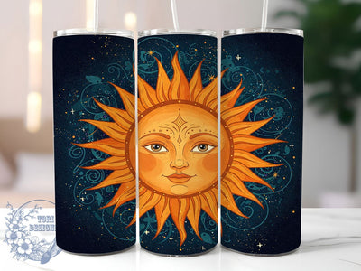 Celestial Sun Astrology 20oz Cosmic Tumbler, Celestial Tumbler, Sun Design, Astrology Art, 20oz Wrap, Cosmic Gift, Boho Decor, Sun Lover Gift Sublimation ToriDesigns 