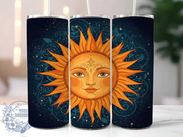 Celestial Sun Astrology 20oz Cosmic Tumbler, Celestial Tumbler, Sun Design, Astrology Art, 20oz Wrap, Cosmic Gift, Boho Decor, Sun Lover Gift Sublimation ToriDesigns 