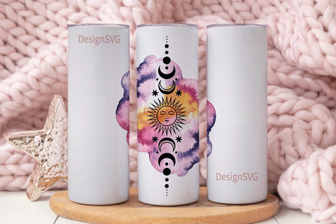 Celestial Sun & Moon 20oz Tumbler Wrap Sublimation DesignSVG 