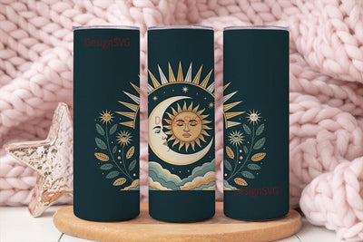 Celestial Sun & Moon 20oz Tumbler Wrap Sublimation DesignSVG 