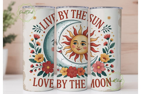 Celestial Sun & Moon 20oz Tumbler Wrap Sublimation PixelChick 