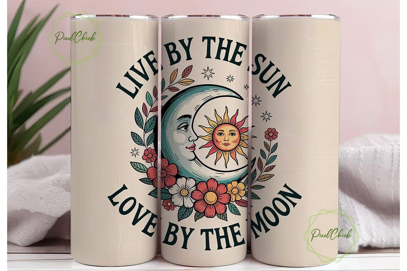 Celestial Sun & Moon 20oz Tumbler Wrap Sublimation PixelChick 