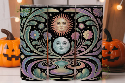 Celestial Sun & Moon 20oz Tumbler Wrap Sublimation PixelChick 