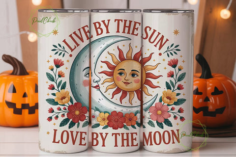 Celestial Sun & Moon 20oz Tumbler Wrap Sublimation PixelChick 
