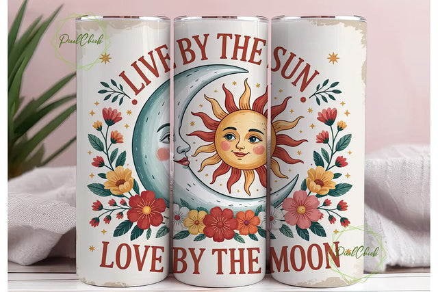 Celestial Sun & Moon 20oz Tumbler Wrap Sublimation PixelChick 