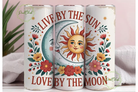 Celestial Sun & Moon 20oz Tumbler Wrap Sublimation PixelChick 