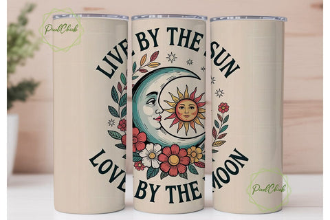 Celestial Sun & Moon 20oz Tumbler Wrap Sublimation PixelChick 