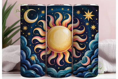 Celestial Sun & Moon 20oz Tumbler Wrap Sublimation PixelChick 