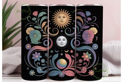 Celestial Sun & Moon 20oz Tumbler Wrap Sublimation PixelChick 