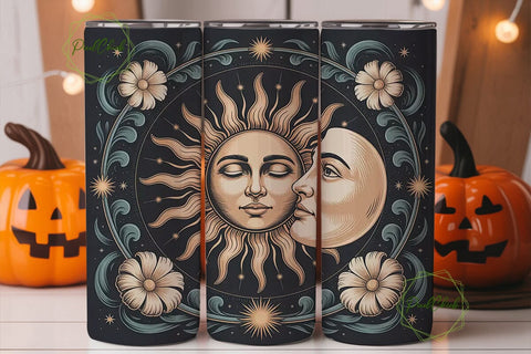 Celestial Sun & Moon 20oz Tumbler Wrap Sublimation PixelChick 